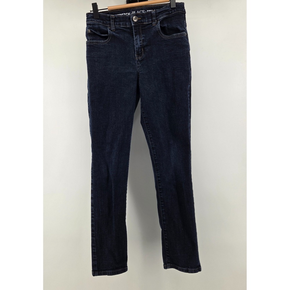 Childrens Place Jeans Boys 14 Straight Adjustable Waist Dark Wash Stretch School